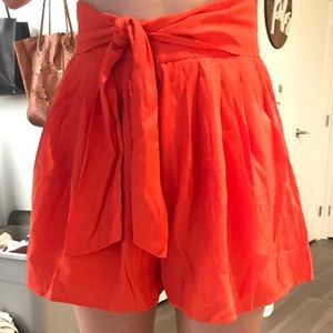 Red/Orange Paper Bag Shorts